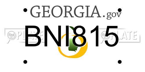 BNI815 Georgia License Plate
