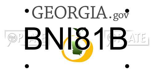 BNI81B Georgia License Plate