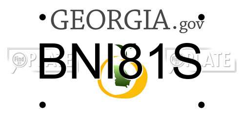 BNI81S Georgia License Plate