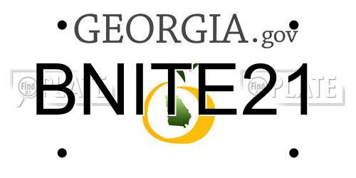 BNITE21 Georgia License Plate