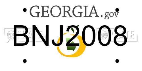 BNJ2008 Georgia License Plate