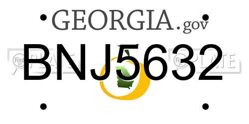 BNJ5632 Georgia License Plate