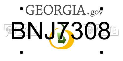 BNJ7308 Georgia License Plate