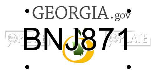 BNJ871 Georgia License Plate