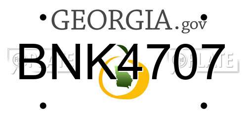 BNK4707 Georgia License Plate