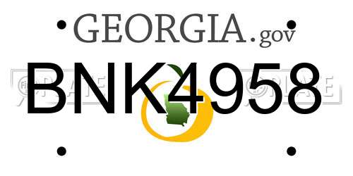 BNK4958 Georgia License Plate