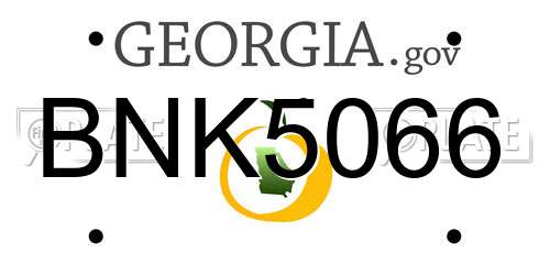 BNK5066 Georgia License Plate