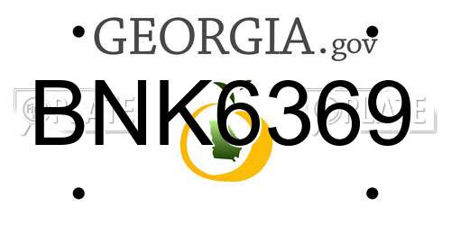 BNK6369 Georgia License Plate