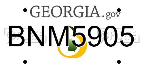 BNM5905 Georgia License Plate