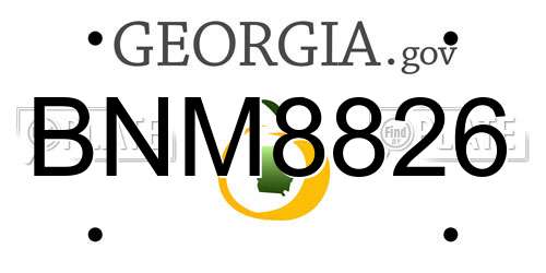 BNM8826 Georgia License Plate