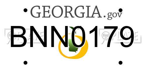 BNN0179 Georgia License Plate
