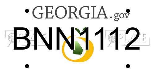 BNN1112 Georgia License Plate