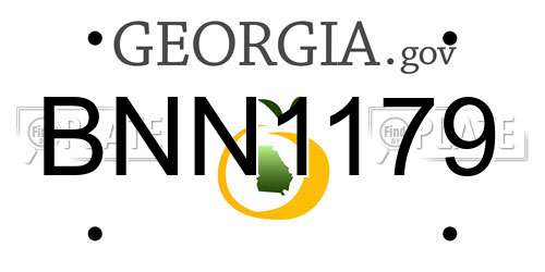 BNN1179 Georgia License Plate