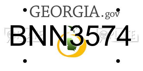 BNN3574 Georgia License Plate