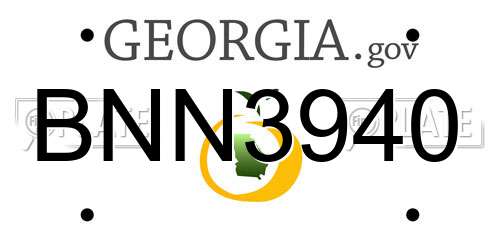 BNN3940 Georgia License Plate