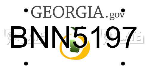 BNN5197 Georgia License Plate