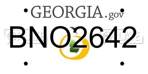 BNO2642 Georgia License Plate