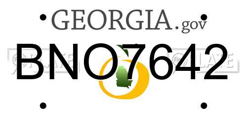BNO7642 Georgia License Plate