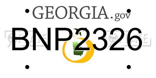 BNP2326 Georgia License Plate