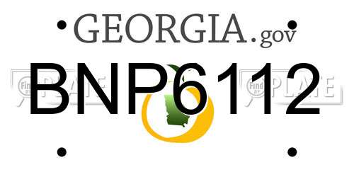 BNP6112 Georgia License Plate