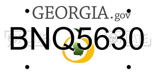 BNQ5630 Georgia License Plate
