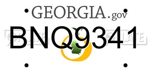 BNQ9341 Georgia License Plate