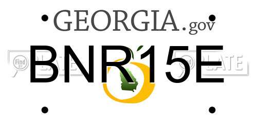 BNR15E Georgia License Plate