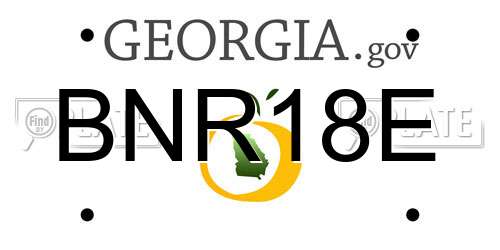 BNR18E Georgia License Plate