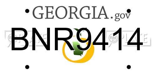 BNR9414 Georgia License Plate