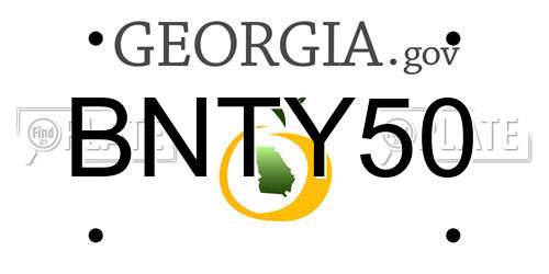 BNTY50 Georgia License Plate