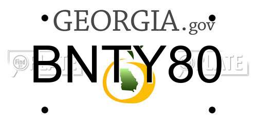 BNTY80 Georgia License Plate