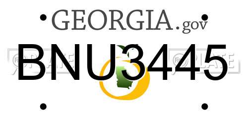 BNU3445 Georgia License Plate
