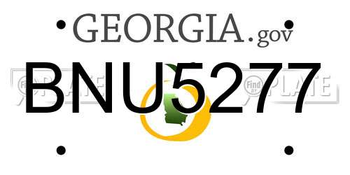 BNU5277 Georgia License Plate