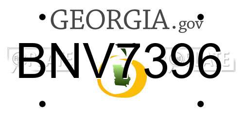 BNV7396 Georgia License Plate