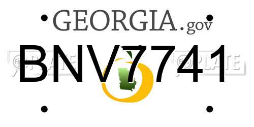 BNV7741 Georgia License Plate