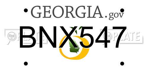 BNX547 Georgia License Plate