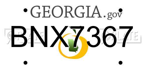 BNX7367 Georgia License Plate