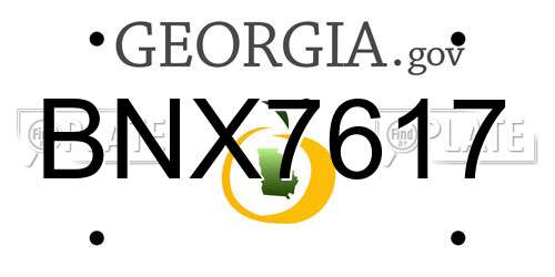 BNX7617 Georgia License Plate