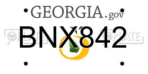 BNX842 Georgia License Plate