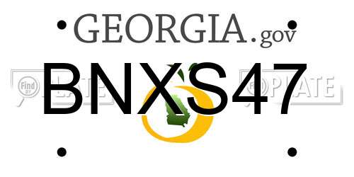BNXS47 Georgia License Plate