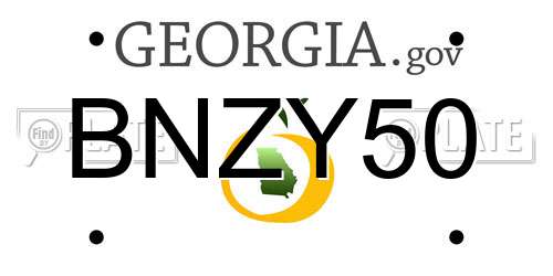 BNZY50 Georgia License Plate