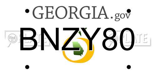 BNZY80 Georgia License Plate