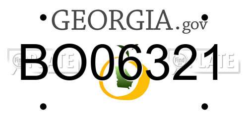 BO06321 Georgia License Plate