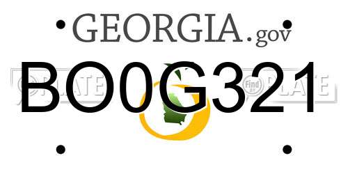 BO0G321 Georgia License Plate