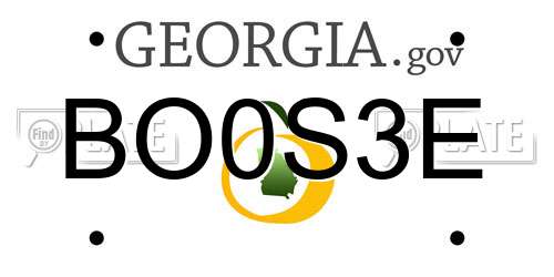 BO0S3E Georgia License Plate