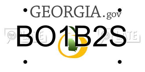 BO1B2S Georgia License Plate