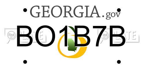 BO1B7B Georgia License Plate