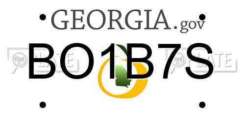 BO1B7S Georgia License Plate