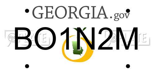 BO1N2M Georgia License Plate