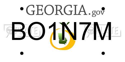 BO1N7M Georgia License Plate